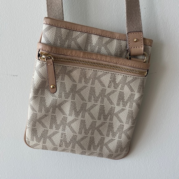 MICHAEL Michael Kors Handbags - SOLD - MICHAEL KORS - Authentic Michael Kors Monogram Cross Body Bag in Vanilla